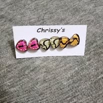 Mini Assorted Heart Studs 3pcs