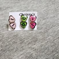 Mini Assorted Heart Studs 3pcs