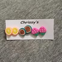 Chrissy's 3pcs Mixed Fruity Stud Earrings