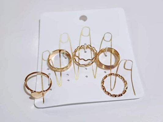 5 pcs Alloy Mindi Rings – Stylish & Versatile