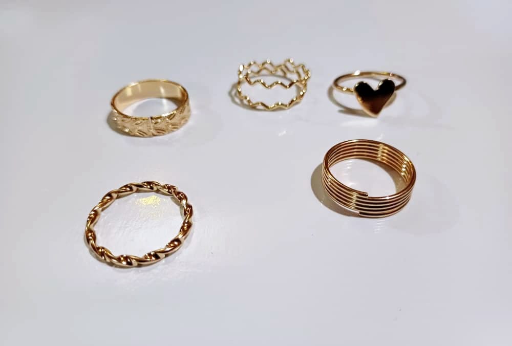 5 pcs Alloy Mindi Rings – Stylish & Versatile