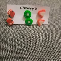 Chrissy's 3pcs Mixed Fruity Stud Earrings