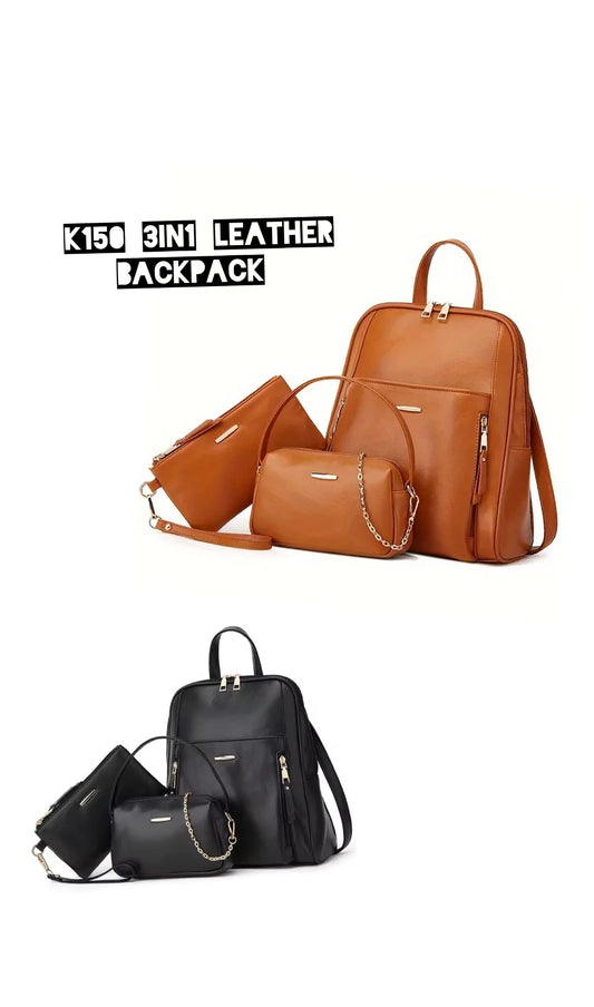 3 in 1 Leather Back Pack